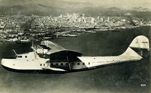 1930s  NC14716 China Clipper in flight above San Francisco